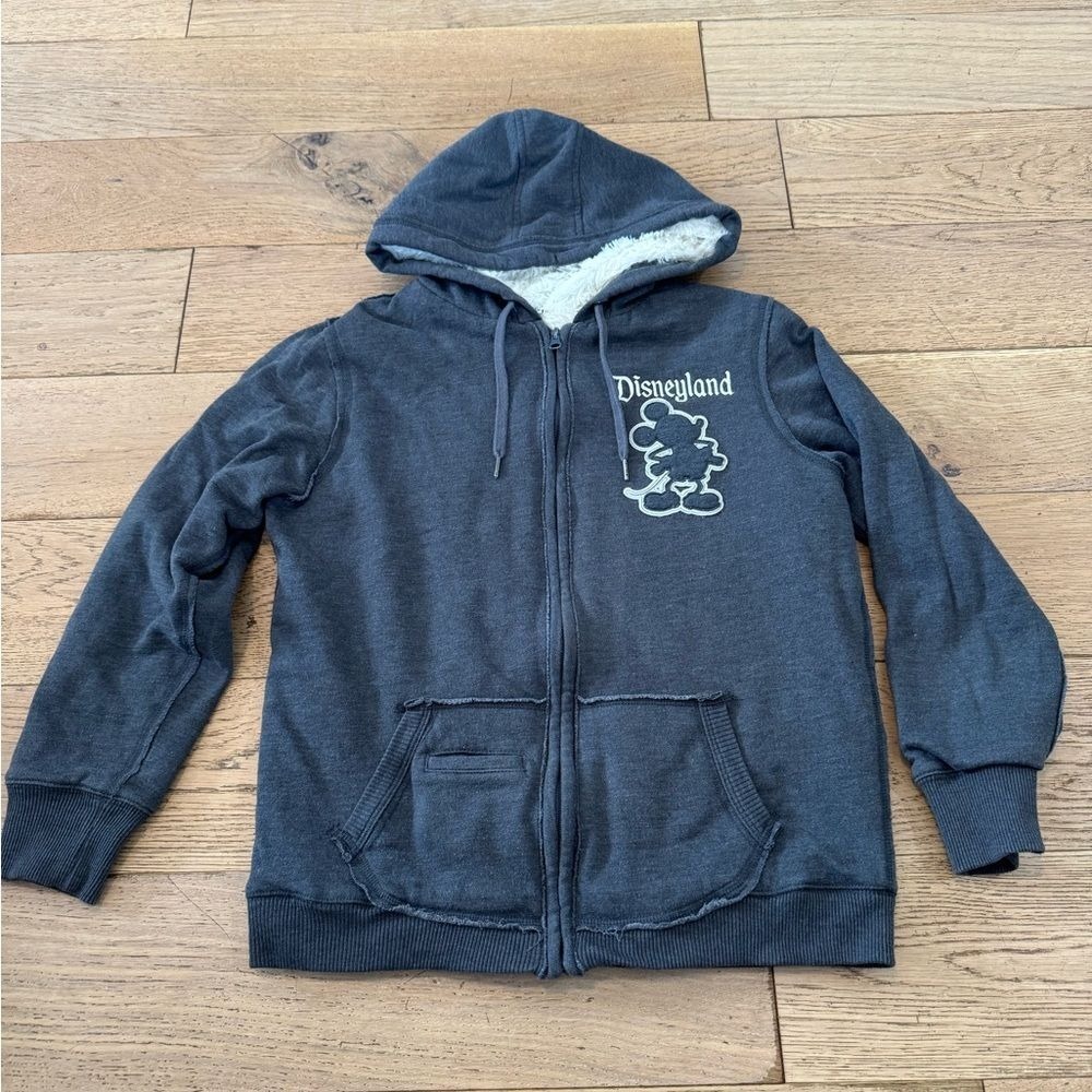 Disney Parks Disneyland 55th Anniversary Mickey Mouse Sherpa Zip Hoodie L (1210)